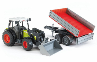 BRUDER 2112 Zelený TRAKTOR CLAAS NECTIS 267F s nakladačem a valníkem