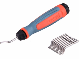 Odhrotovač univerzální dřík 3,2mm+10ks náhradních čepelí HSS M35 EXTOL PREMIUM 8803680