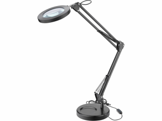 Lampa stolní s lupou USB napájení 2400lm 3 barvy světla 5x zvětšení EXTOL LIGHT 43160