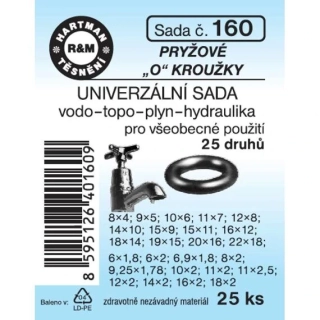 HARTMAN Těsnění pryžové "O" kroužky univerzální sada 25 ks č. 160