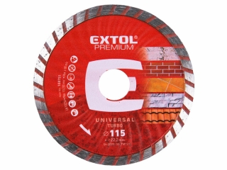 Kotouč diamantový řezný, turbo - suché i mokré řezání, O 115x22,2x2mm EXTOL PREMIUM 108751