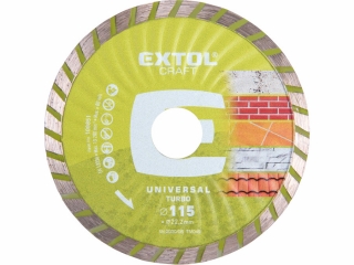 Kotouč diamantový řezný, turbo - suché i mokré řezání, O 115x22,2x2mm EXTOL CRAFT 108851
