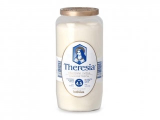 Svíčka hřbitovní 320g / 4,5dne bílá Therezia s víčkem