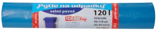 Pytle na odpad 120l 10ks modré 40my IDEAL bag MK108B