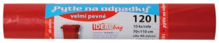 Pytle na odpad 120l 10ks červené 40my IDEAL bag MK108R