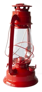 Lampa petrolejová 30cm červená