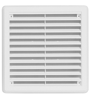 HACO Mřížka 250x250mm větrací se síťovinou krytka bílá plast 0303