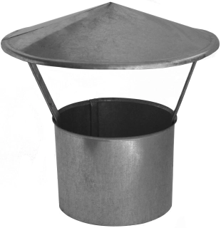 Stříška komínová pozinkovaná 145 mm – ochrana proti dešti a sněhu