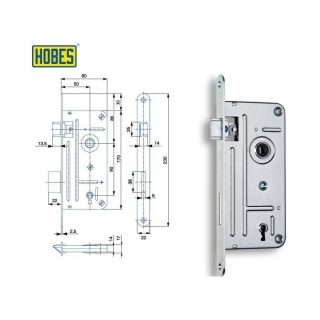 Zámek DOZ 90/80 P-L Hobes 548A 040091