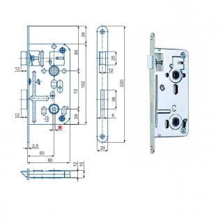 Zámek WC 72/80 P-L Hobes K 135 040063