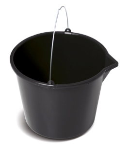 Vědro 12l stavební BUCKET s nálevkou černé Prosperplast KBU12L/IWIR12L-S411