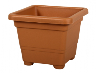 Květník QUADRATO plastový 27x27x21cm terakota hranatý NOHEL GARDEN 20308te