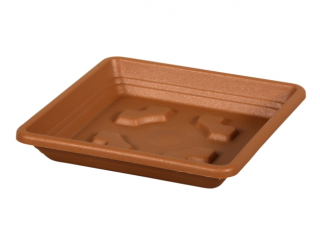 Miska pod květináč - QUADRATO 25x25cm TERAKOTA hranatá