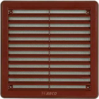 HACO Mřížka 150x150mm větrací se síťovinou krytka hnědá 0314