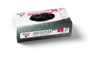 Rukavice MEDSTAR BLACK nitril M 100ks Schuller 49202