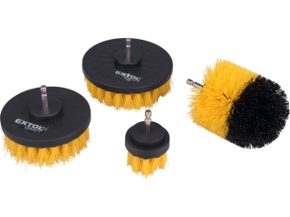 Kartáče čistící sada na vrtačku 4 ks stopka 1/4"x25mm EXTOL CRAFT 904000