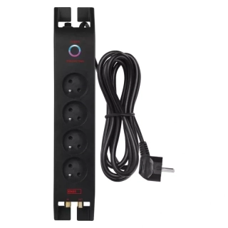 Přepěťová ochrana 1800J 4 zásuvky, 2m, černá EMOS P54022