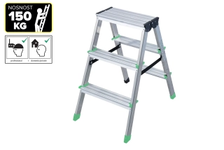 Schůdky Al 3-stupňové oboustranné 65 cm, nosnost 150kg PROTECO 10.66-2-03-OB