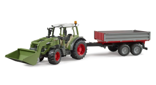 BRUDER 2182 Traktor Fendt Vario 211 s čelním nakladačem a sklápěcím přívěsem BR2182