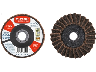 Kotouč lamelový šikmý z brusného korundového rouna o 125mm P60 hrubý EXTOL PREMIUM 8803384