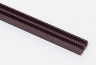 Kolej spodní hnědá 2 drážky 15 x 8 x 2000 mm Novodur (PVC-U)