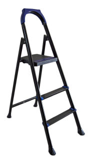 Schůdky kovové PH 3 černé protiskluzové, nosnost 150 kg