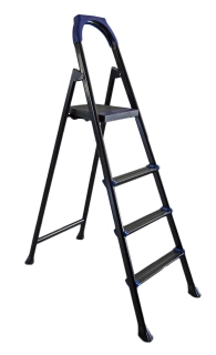 Schůdky kovové PH 4 černé protiskluzové, nosnost 150 kg