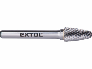 fréza karbidová kulatý oblouk o 10x20mm/stopka 6mm sek střední (double-cut) EXTOL INDUSTRIAL 8703754