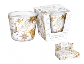 Svíčka ve skle GLAMOUR CHRISTMAS - CHARMING WHITE 115g