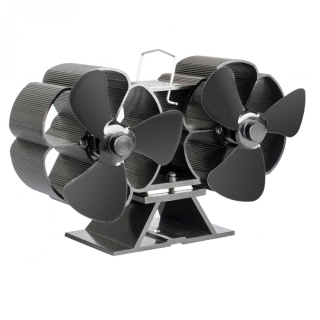 Ventilátor na kamna FLAMINGO dvouhlavý, černý HSF17-270