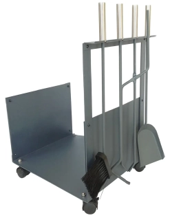 Koš krbový s nářadím v.62cm, ŠE ocel/dřevo sada 4díly