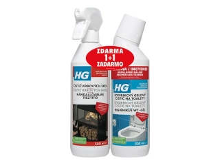 HG čistič skleněných dvířek krbů 500 ml + hygienický gel na toalety 500 ml ZDARMA HG80550000627