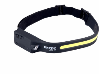 Čelovka 350lm USB nabíjení s IR čidlem COB XPE LED EXTOL LIGHT 43186
