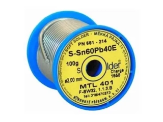 Cín trubičkový tavný 60%Sn pr.1.5 cívka 0.1kg