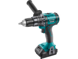 Vrtací šroubovák aku s příklepem SHARE20V BRUSHLESS 20V Li-ion 2000mAh EXTOL INDUSTRIAL 8791802