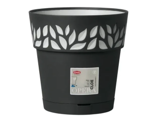 Obal na květník CLOE samozavlažovací plastový antracit d20x19cm