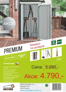 Přístřešek PREMIUM na nářadí pozink zelený 0,8m2 1x0,8x1,8m