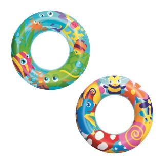 Nafukovací kruh Designer mix 2 druhy ryby, včelka 56cm Bestway 36013