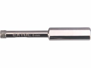 Korunka vykružovací diamantová na sklo a keramiku, O 6mm EXTOL PREMIUM 8801977