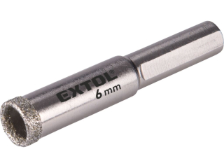 Korunka vykružovací diamantová na sklo a keramiku, O 8mm EXTOL PREMIUM 8801978