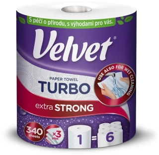 Kuchyňské utěrky Velvet Turbo 3vrstvé 78m 340 útržků