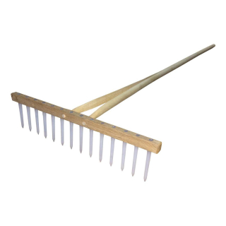 Hrábě dřevěné / plastový kolík KOMPLET s násadou