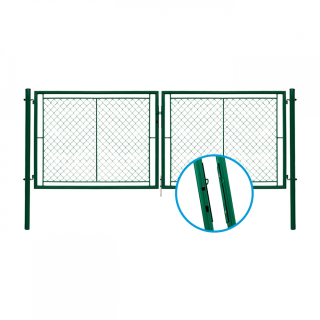 Brána dvoukřídlá IDEAL 3605 x 1450 mm ZN+PVC zelená 73089098