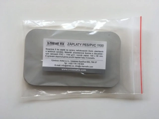 X-tremefix Záplaty PES/PVC 1100 - 5ks sv.šedé 150x90mm na opravy nafukovacích člunů, bazénů 1100 g/m3