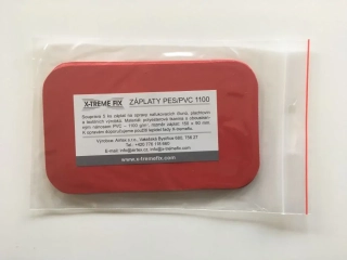 X-tremefix Záplaty PES/PVC 1100 - 5 ks červené 150 x 90 mm na opravy nafukovacích člunů, bazénů 1100 g/m2