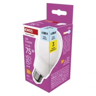 Žárovka LED A60 9.5W (75W) Classic E27 studená bílá 1055lm ZQ5E54