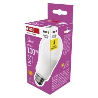 Žárovka LED A60 13W (100W) Classic E27 neutrální bílá 1521lm ZQ5E63