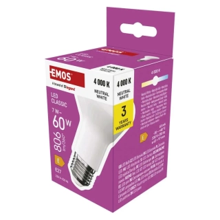 Žárovka LED R63 7W (60 W) Classic E27 neutrální bílá 806 lm EMOS
