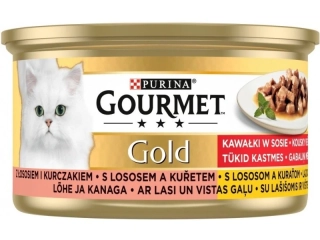 GOURMET GOLD s lososem a kuřetem 85g