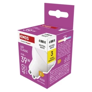 LED žárovka Classic MR16/GU10/4W(39 W)/450lm/neutrální bílá ZQ8E23 EMOS